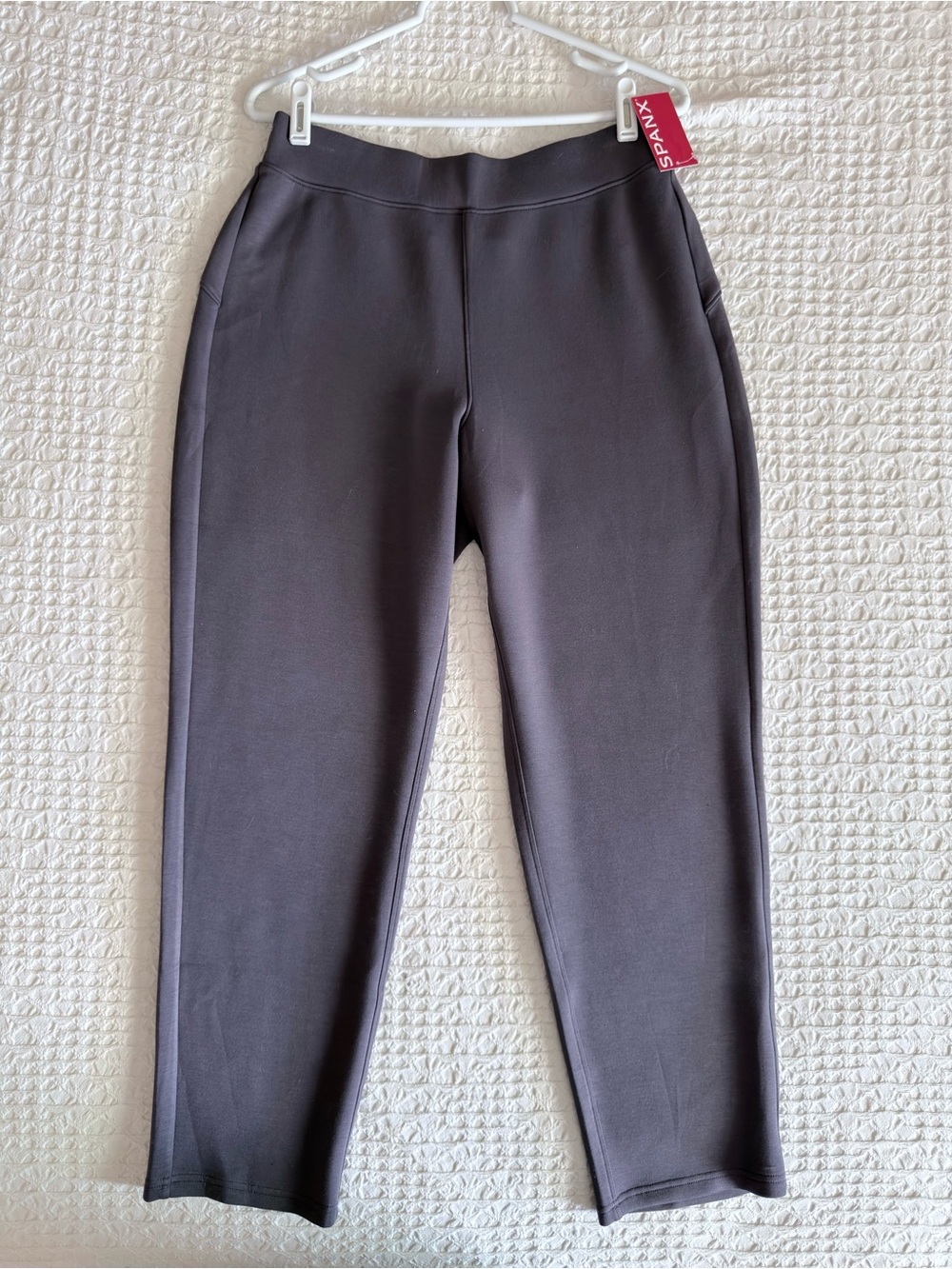 SPANX AirEssentials Slim Straight Pant Storm Gray Women’s Large NWT Stretch